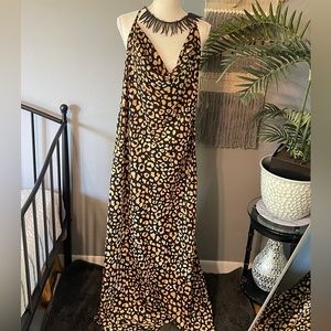 FOREVER 21 PLUS SIZE cowl neck animal print maxi dress